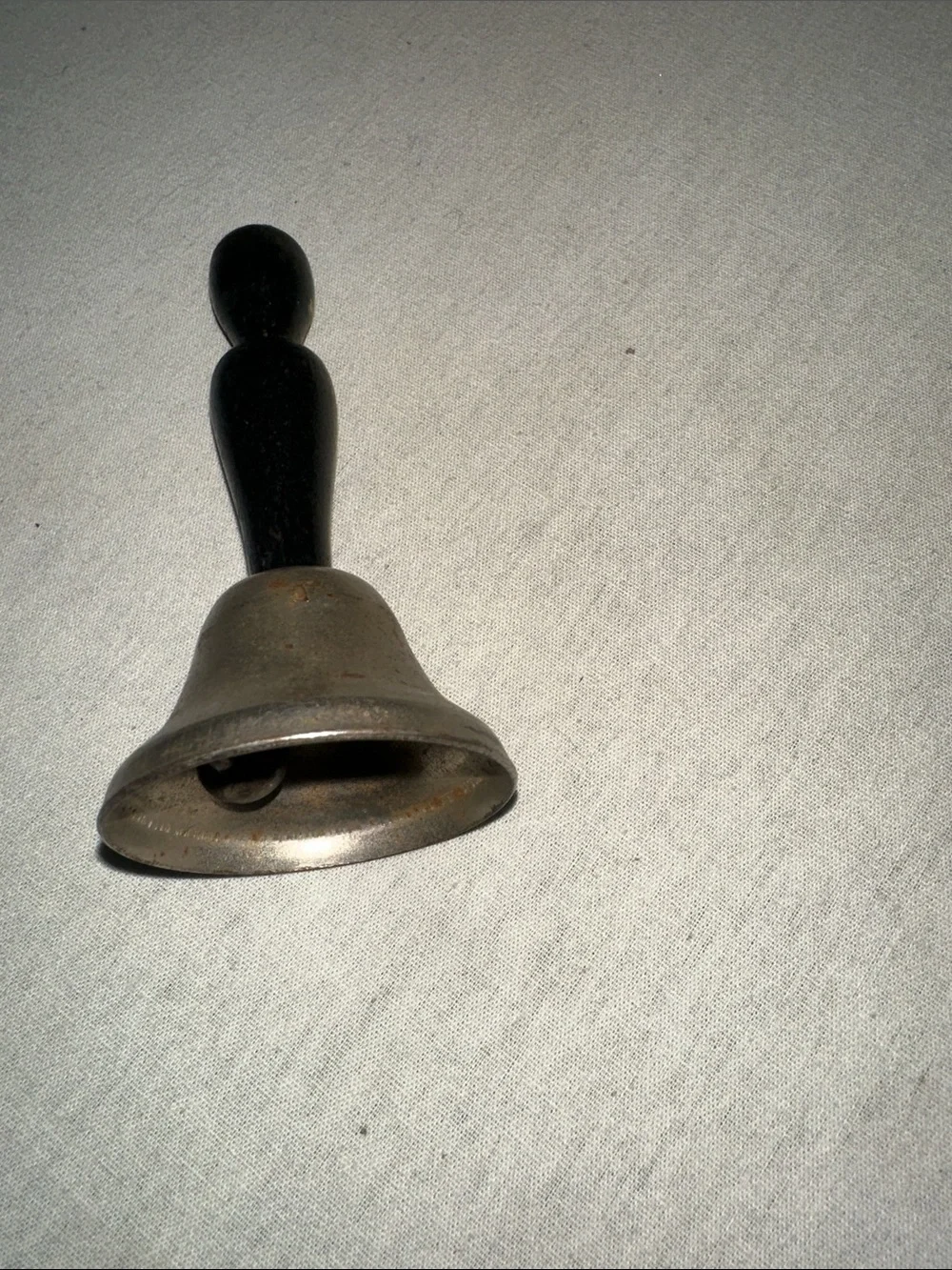 Vintage Collectible Black and Metal Hand Bell